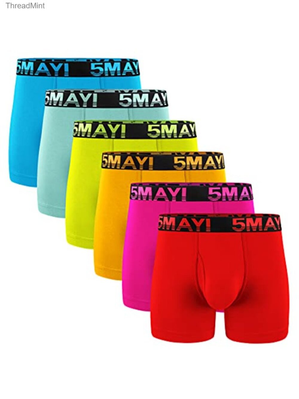 Men's Cotton Boxer Briefs Stretch Underwear Open Fly 6 Pack S-2XL